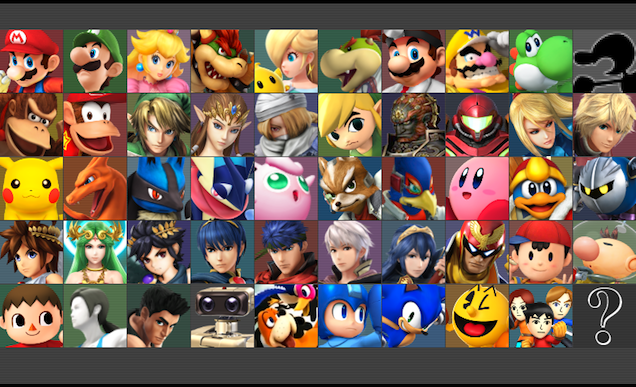 Super Smash Bros for WiiU/3DS, roster